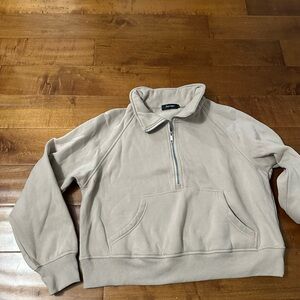 Beige Quarter Zip Sweater